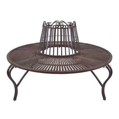 China Outdoor Garden Tree Bench EUROPEAN Around Vintage Seat Circular Steel Gray for sale