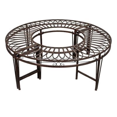 China European Metal Iron Park Furniture Bench Tree Bench Garden Green Antique Style for sale