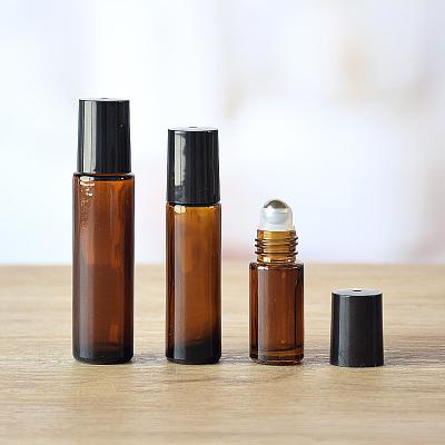 China Personal Care Customized Stock Amber Glass Roll Available On Bottles 5ml 10ml 15ml for sale