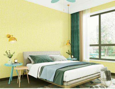 China Modern 3d Woven Design Fabric Foam Self Adhesive Wallpaper Peel and Stick Wall Paper Roll Bedroom Decor Self Adhesive Fabric Foam Wallpaper for sale