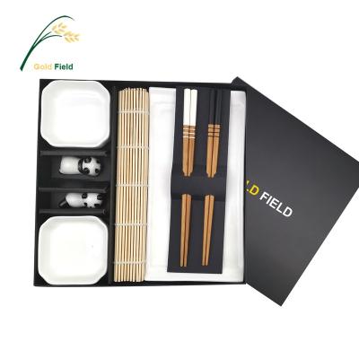 China Stocked Convenient Set of Europe Popular Sushi Chopsticks Asia Sushi Mat Dish Plate Dish Tableware Set for sale