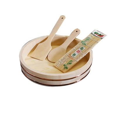 China Sushi rice container factory supplied wholesale wooden sushi rice bowl hangiri for sale