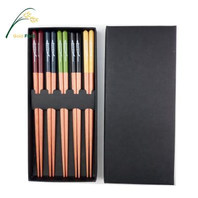 China Chopsticks wooden gift set of five in viable Japanese color for sale