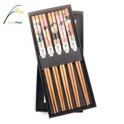 China Sustainable High Grade Delicate Bamboo Chopsticks Set 5 PAIRS for sale