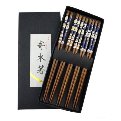 China Chinese Popular Natural Wenge Wood Wintersweet Flower Print Chopsticks Best Viable Quality for sale