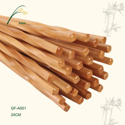 China Engraved Durable Moisture Proof Eco-Friendly Twist Rice Sushi Noodle Bamboo Chopsticks With Box For Family for sale