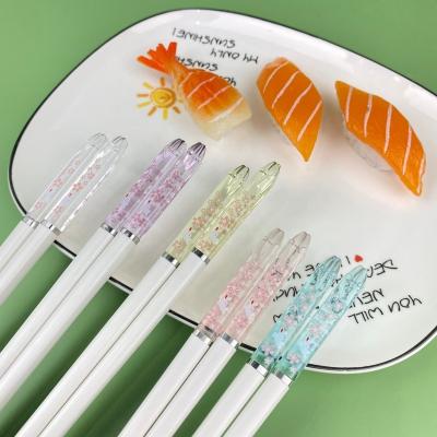 China Viable New Arrival Non-Slip Food Grade Fiberglass Acrylic Follow Pattern Sushi Sticks Dishwasher Safe Glass Fiber Sticks for sale