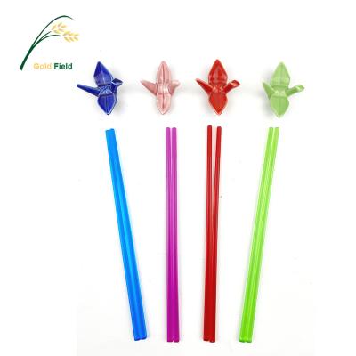 China Viable Food Grade High Quality Durable Colorful Acrylic Chopsticks For Restaurant for sale