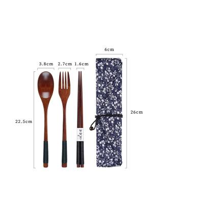 China Sustainable Nordic Style Flat Dinnerware With Line Winding Handle For Fork Chopstick Wooden Spoon Set For Dinner For Travel for sale