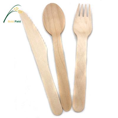 China Disposable Disposable Wooden Cutlery Set for sale