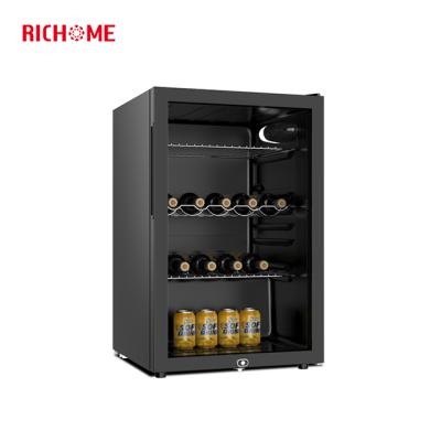 China Single Door 70L Mini Glass Door Display Fridge Display Refrigerator Cellar Cabinet Black Wine Cooler for sale