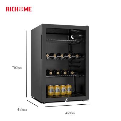 China Single Door 70L Mini Glass Door Black Refrigerator Home Cellar Cabinet Wine Cooler for sale