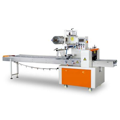 China Food plastic packaging membrane pillow packaging machine model of latest design of bread, vegetable and fruit maskand food for sale