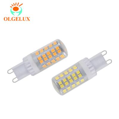 China Residential OLGELUX China No Flickering Dimmable 5W AC 120V Bi Pin Ceramic PC SMD G9 LED Lamp Bulb For Chandelier Lighting for sale