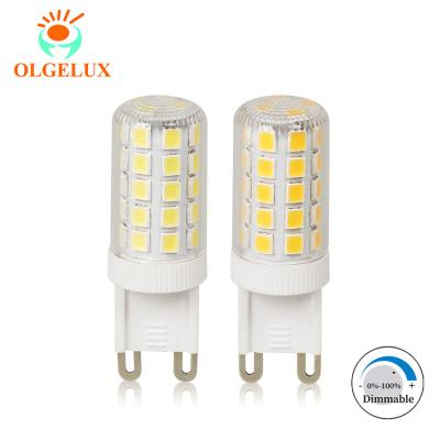 China Residential G9 Led White Ceramic Bulb 4w Dimmable 6000k Daylight G9 Lamp Bulb Equivalent to 40w Halogen Bulb, AC120v 450LM NO--Flashing for sale