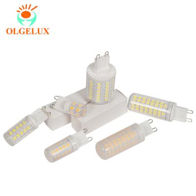 China OLGELUX Competitive Price AC220-240V Dimmable Mini Ceramic And Residential PC SMD G9 Led Corn Light Bulb for sale