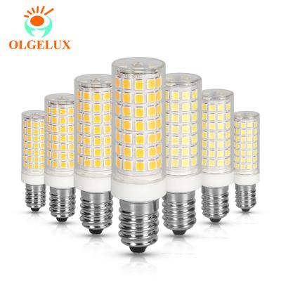 China AC220V 6W E14 OLGELUX Indoor Hot Sales Ceramic PC Warm And Cool White Corn Led Bulb Light for sale