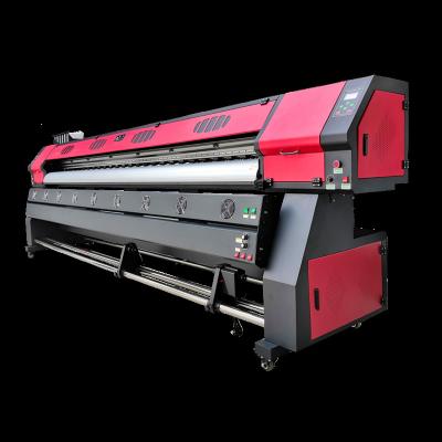 China Hotels Dual Heads Red Color 2500mm Roll In Roll Inkjet Printer 2.2m/2.5m/3.2m Solvent XP600 Printer for sale