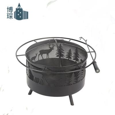 China Factory Direct Wholesale Portable Metal Easily Assembled Log Burning BBQ Grills Patio Outdoor Backyard for sale