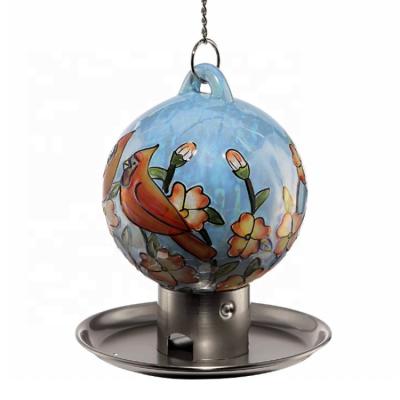 China Hot Selling Viable Colorful Ceramic Decorative Wild Bird Feeder Outdoor Garden Backyard Hanging for sale