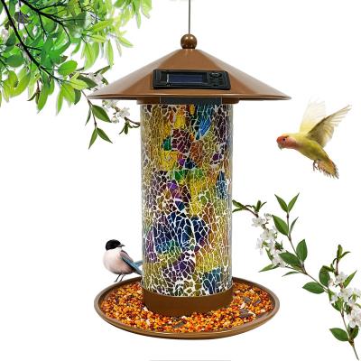 China 2021 Hot Selling Automatic Led Garden Smart Wild Bird Driver Mosaic Lighting Solar Energy Viable Outdoor Backyard for sale