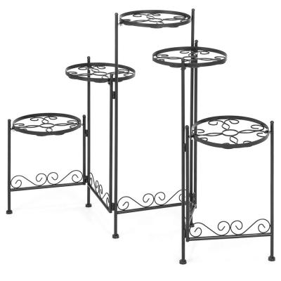 China CLASSIC Factory Wholesale Universal Storage Racks Foldable Metal Flower Pot Stand Outdoor Indoor Decor for sale