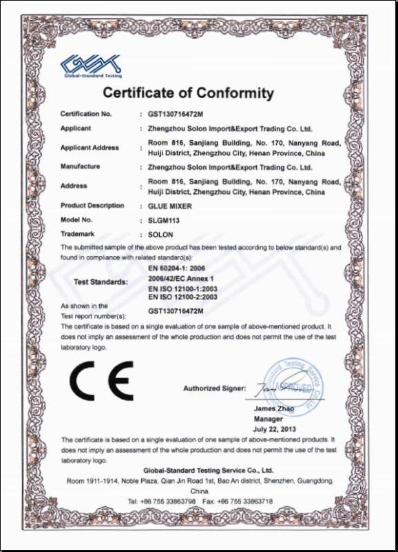 CE - Zhengzhou Solon Import&export Trading Co., Ltd.