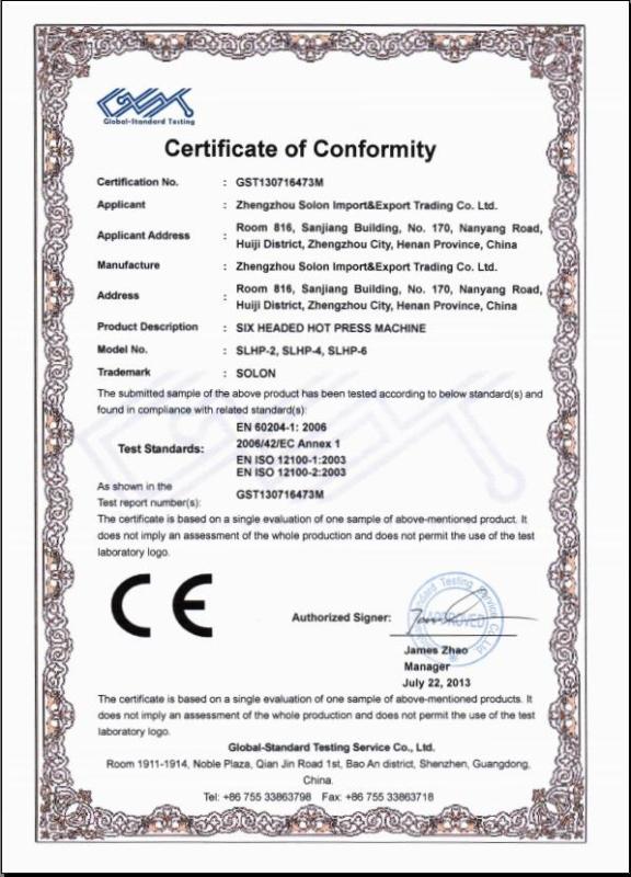 CE - Zhengzhou Solon Import&export Trading Co., Ltd.