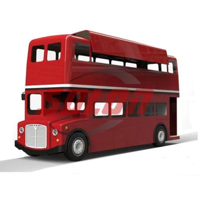 China Factory red double decker bus snack truck / mobile snacks in London outdoor food kitchen bus for sale