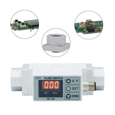 China NNT Aluminum Flow Control NPF2A 12v Vane Air Flow Switch Digital Flow Switch Water Pressure Switch for sale