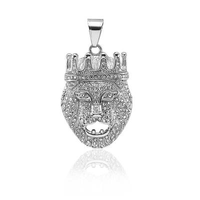 China TRENDY Personality Iced Out Multi Design Mens CZ Color Stainless Steel Diamond Lion Pendant For Necklace Hip Hop for sale