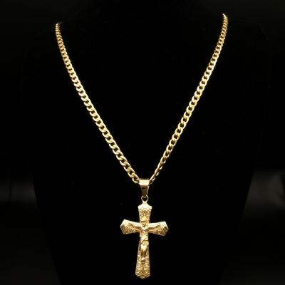 China Hiphop Jewelry Beiyan Most Popular Products Hip Hop Fashion Stainless Steel Jesus Cross Gold Pendant for sale