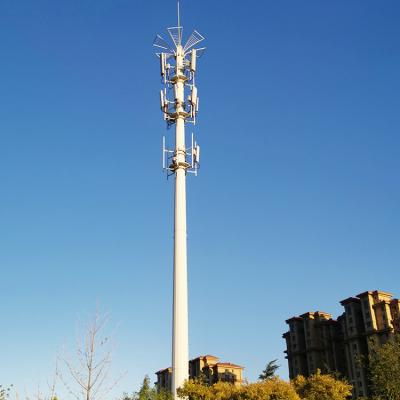 China Hot Dipped Galvanized Steel Telecommunication Antenna Tower 30 Meters Tower Steel Single Pole for sale