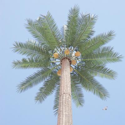 China Hot Plunger Galvanized Steel Palm Tree Camfoulaged Gsm Antenna Communication Single Pole Tower for sale