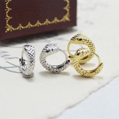 China FASHIONABLE Punk18K Gold Plating Stainless Steel Jewelry Retro Snake Shaped Earrings Creative Personality Earring For Woman for sale