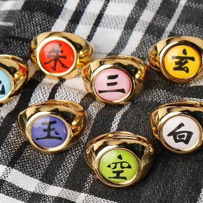 China Wholesale Cosplay Anime TRENDY style 10pcs/box Rings Adjustable Naruto Set Adjustable Akatsuki Rings for sale