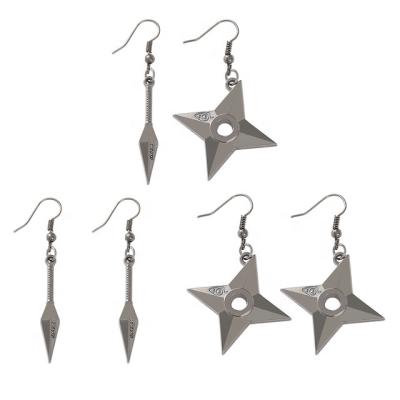 China FASHIONABLE Japanese anime earrings jewelry ninja shuriken Naruto earrings personality fashion hip hop earrings wholesale for sale