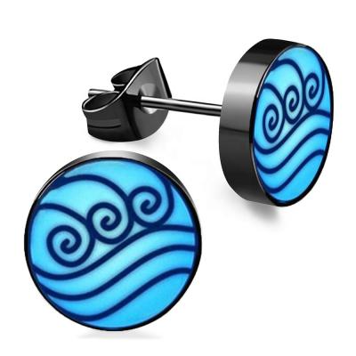 China Wholesale Anime HOT Fashion Cosplay The Latest Airbender Stainless Steel 8mm Stud Earrings for sale