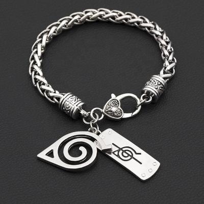 China FASHIONABLE Men's Naruto Anime Stainless Steel Bangle Bracelets For Men Cosplay Jewelry Akatsuki Bangle Custom for sale