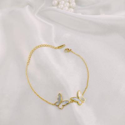 China Wholesale FASHIONABLE Women Bangle Jewelry Custom Silver Gold Plated Butterfly Charm Adjustable Bracelet for sale