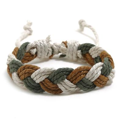 China TRENDY Cotton and Canvas Woven Bracelet, Color Hemp Rope, Couples Ethnic Style, Small Cool Handwoven Art Leather Handwoven Jewelry for sale