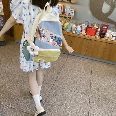 China Korean Style Fashion Trends Ladies Waterproof Backbag Bagpack Teen Fancy Big Feminine Girls Backpack for sale