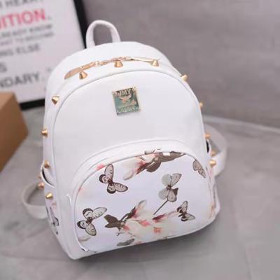 China Beautiful ladies leisure travel bag fashion trend printed leather backpack wholesale for sale