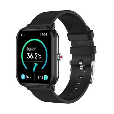 China 2021 New Touch Screen Body Temperature SpO2 BP Smart Wristband Sport Fitness Smart Watch Q9 Pro Intelligente Digital Clock Smartwatch for sale