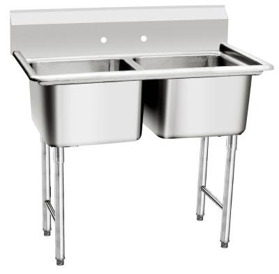 China With Faucet Double Bowl Kitchen Workstation Outdoor Commercial Portable Sink American Sink Table/Solid Kitchen Corner Two Compartments for sale