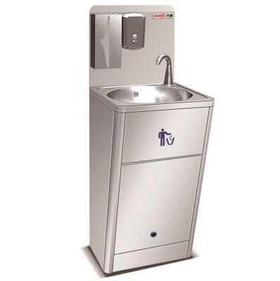 China 201/304 Mobile Wash Basin Station Inductive Free Standing Stainless Steel Outdoor Hand Wash Sink Factory for sale