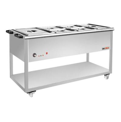 China Portable 201/304 Stainless Steel Outdoor Restaurant 3/4/5/6 Pans Shake Food Display Heater Steam Table/Commercial Stainless Steel Electric Bain Marie for sale