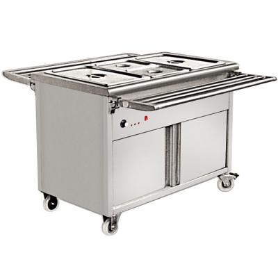 China 201/304 Stainless Steel Electric Bain Marie Food Warmer Cupboard Cabinet w/Wheels/Stainless Steel Heating Plant for Hotel Portable Restaurant for sale