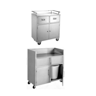 China Modern Restaurant Hotel Kitchen Household Dish Trolley Stainless Steel Cutlery Collection Trolley Cabinet with Wheels for sale