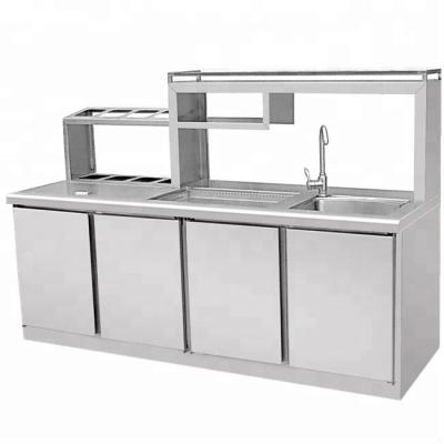 China Modern Restaurant Bubble Tea Cabinet Commercial Stainless Steel Cocktail Workstation Sink In Israel / Factory Bar Wine Counter for sale